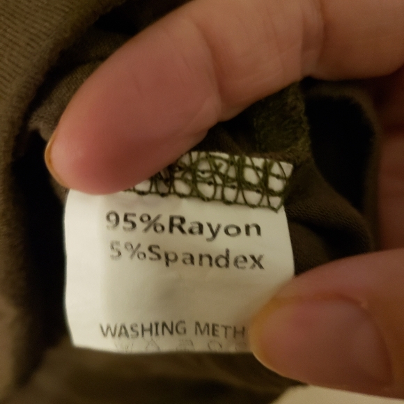 Olive Green Gray Cropped Tee - Picture 5 of 5